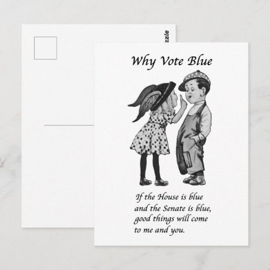 Waarom blauw stemmen in 2026 briefkaart (Voorkant / Achterkant)