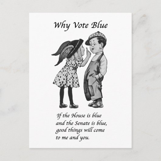 Waarom blauw stemmen in 2026 briefkaart (Voorkant)