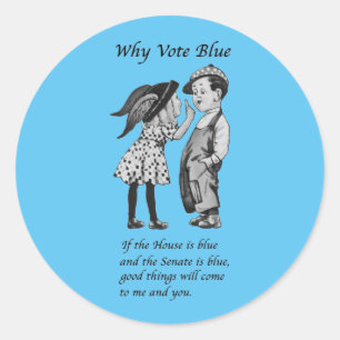 Waarom blauw stemmen in 2026 ronde sticker