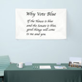 Waarom blauw stemmen in 2026 spandoek (Beurs)