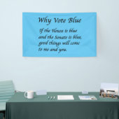 Waarom blauw stemmen in 2026 spandoek (Beurs)