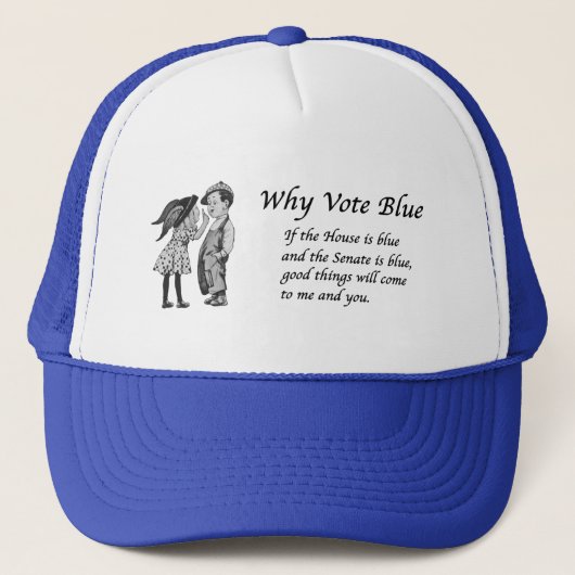Waarom blauw stemmen in 2026 trucker pet (Voorkant)