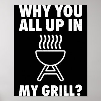 Waarom boven grill bbq grillen vader mannen vrouwe poster