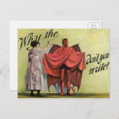  waarom de duivel niet schrijft briefkaart (Voorkant / Achterkant)