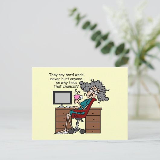 Waarom de Humor van het Harde Werk van de Kans Briefkaart (Staand voorkant)