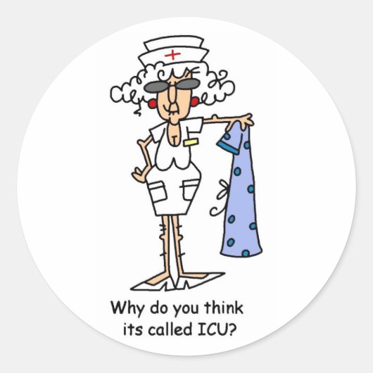 Waarom denk je dat het ICU heet? Ronde Sticker (Voorkant)