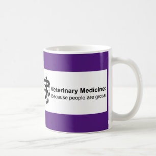 Waarom diergeneeskunde? 11 oz. Paarse gestripte Mo Koffiemok
