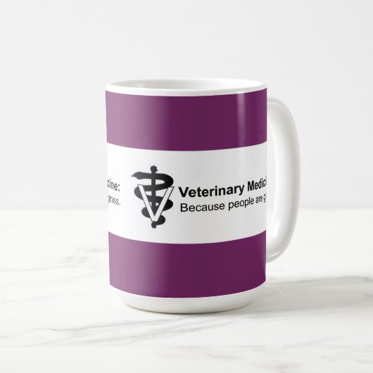 Waarom diergeneeskunde? Fuchsia Striped Mok (Voorkant rechts)