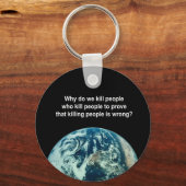 Waarom doden we mensen die mensen doden om te bewi sleutelhanger (Voorkant)