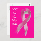 Waarom Draag u Roze? Ribbon Briefkaart (Voorkant / Achterkant)