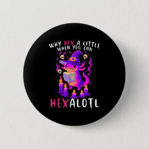 Waarom een beetje heksen als je Hexalotl Heks Axol Ronde Button 5,7 Cm