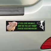 waarom eet u dieren bumpersticker (Op auto)