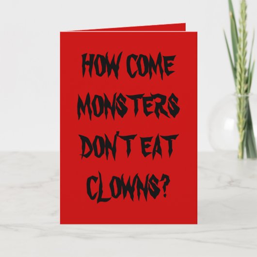 WAAROM ETEN MONSTERS GEEN CLOWNS KAART? KAART (Voorkant)