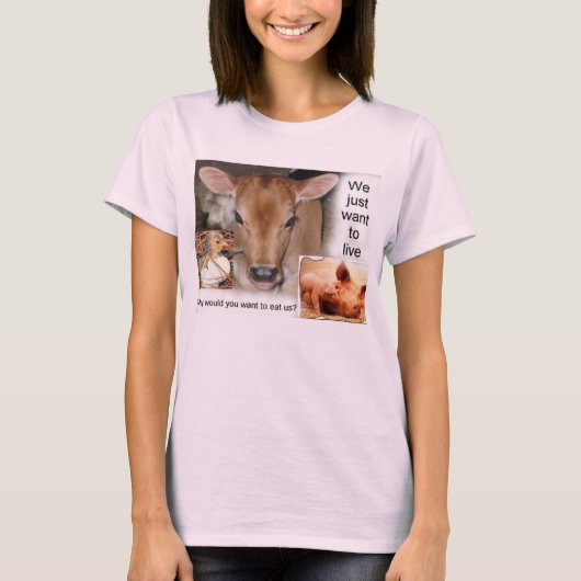 Waarom eten we ons? t-shirt (Voorkant)