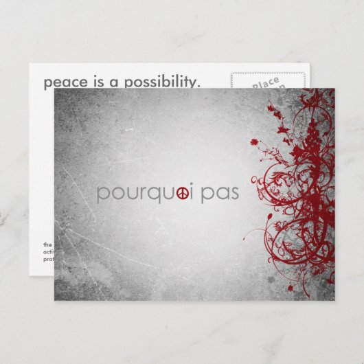 waarom geen vrede - frans briefkaart (Voorkant / Achterkant)