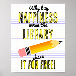 Waarom geluk kopen als de bibliotheek het gratis d poster