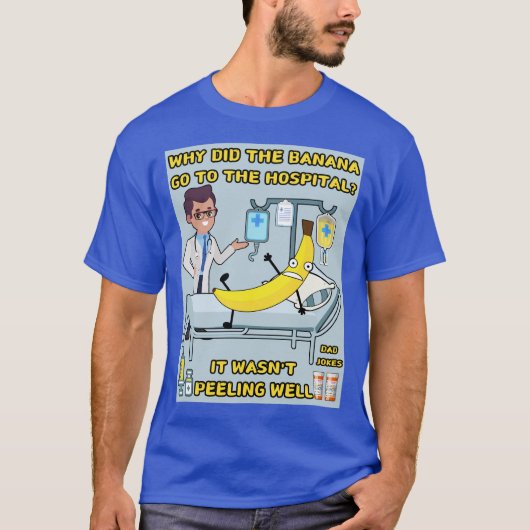 Waarom ging de banaan naar het ziekenhuis? Grappig T-shirt (Voorkant)