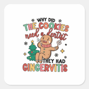 Waarom hadden de koekjes een tandarts nodig die ze vierkante sticker