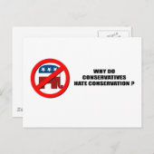Waarom haten conservatieven instandhouding? briefkaart (Voorkant / Achterkant)