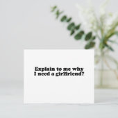 WAAROM HEB IK EEN VRIENDIN NODIG? BRIEFKAART (Staand voorkant)