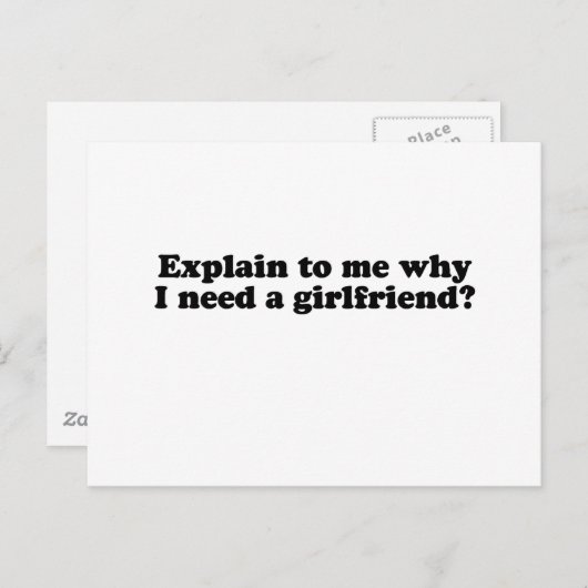 WAAROM HEB IK EEN VRIENDIN NODIG? BRIEFKAART (Voorkant / Achterkant)