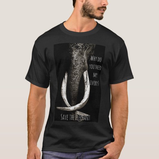 Waarom heb je mijn eiwit zwart en wit olifant nodi t-shirt (Voorkant)