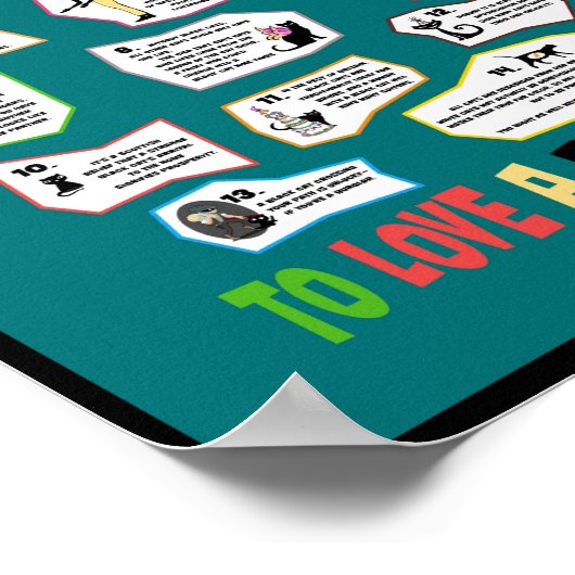 Waarom het heerlijk is om van een zwarte kat te ho poster (Hoek)