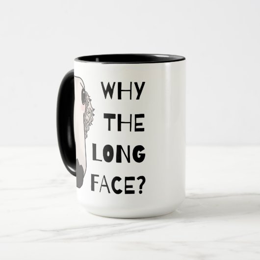 Waarom het lange gezicht Borzoi Dog Mok (Voorkant links)