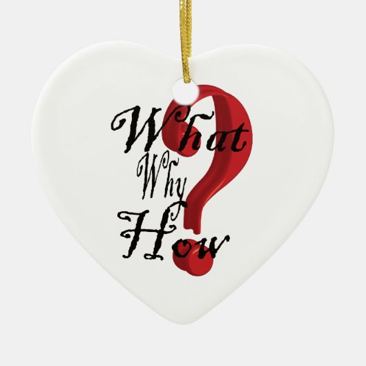 waarom het vraagteken keramisch ornament (Voorkant)