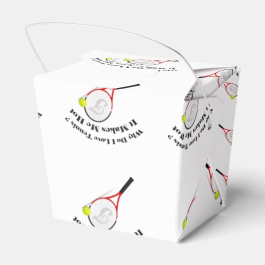 Waarom hou ik van tennis? Het maakt me warm Bedankdoosjes (Achterkant)