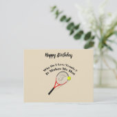 Waarom hou ik van tennis? Het maakt me warm Briefkaart (Staand voorkant)