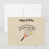 Waarom hou ik van tennis? Het maakt me warm Briefkaart (Voorkant / Achterkant)