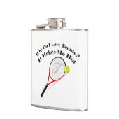Waarom hou ik van tennis? Het maakt me warm Heupfles (Links)