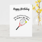 Waarom hou ik van tennis? Het maakt me warm Kaart (Gele Bloem)