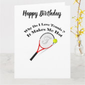Waarom hou ik van tennis? Het maakt me warm Kaart (Gele Bloem)