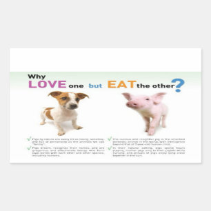Waarom hou je van de ene maar eet je de andere - D Rechthoekige Sticker