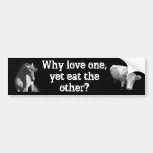 Waarom hou je van de ene, maar eet je de andere? P Bumpersticker