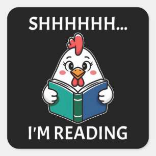 Waarom ik een boek lees over een geliefde van kipp vierkante sticker