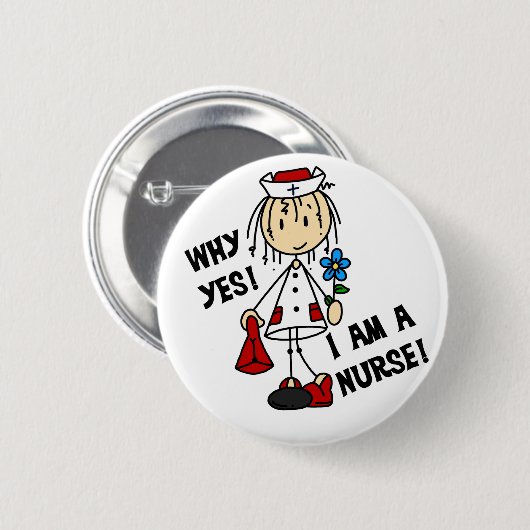 Waarom ik een verpleegster ben ronde button 5,7 cm (Voorkant /achterkant)