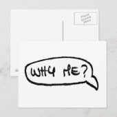 Waarom ik? Grappige humoristische handgeschreven g Briefkaart (Voorkant / Achterkant)