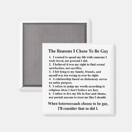 Waarom ik homo ben magneet (Voorkant / Achterkant)
