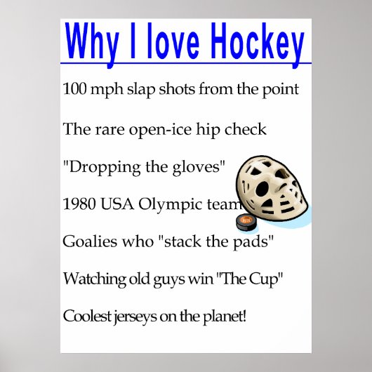 Waarom ik hou van Hockey Poster (Voorkant)