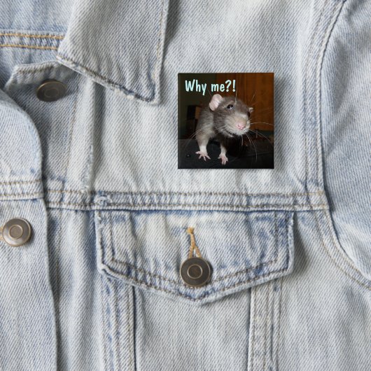 Waarom ik?! Rat badge Vierkante Button 5,1 Cm (In situ)