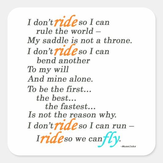 Waarom ik ride vierkante sticker (Voorkant)