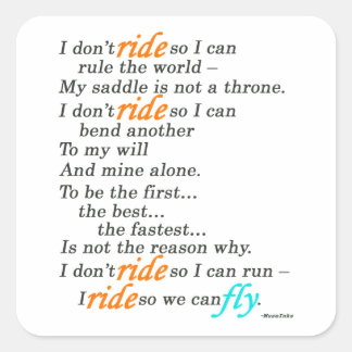 Waarom ik ride vierkante sticker