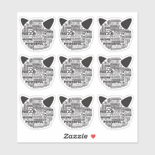 Waarom ik van FreeBSD houd 25th Anniversary Vinyl  Sticker (Vel)