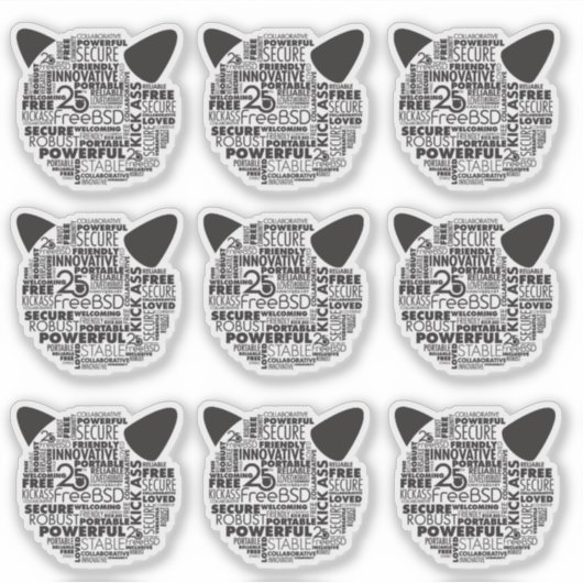 Waarom ik van FreeBSD houd 25th Anniversary Vinyl  Sticker (Voorkant)