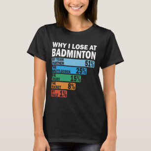 Waarom ik verlies bij Badminton Funny My Fault 1 T-shirt
