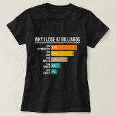 Waarom ik verlies bij Billiards Pool Billiards Pla T-shirt (Design voorkant)