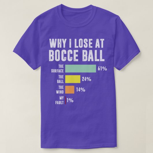 Waarom ik verlies bij Bocce Ball Grappige Bocce sp T-shirt (Design voorkant)